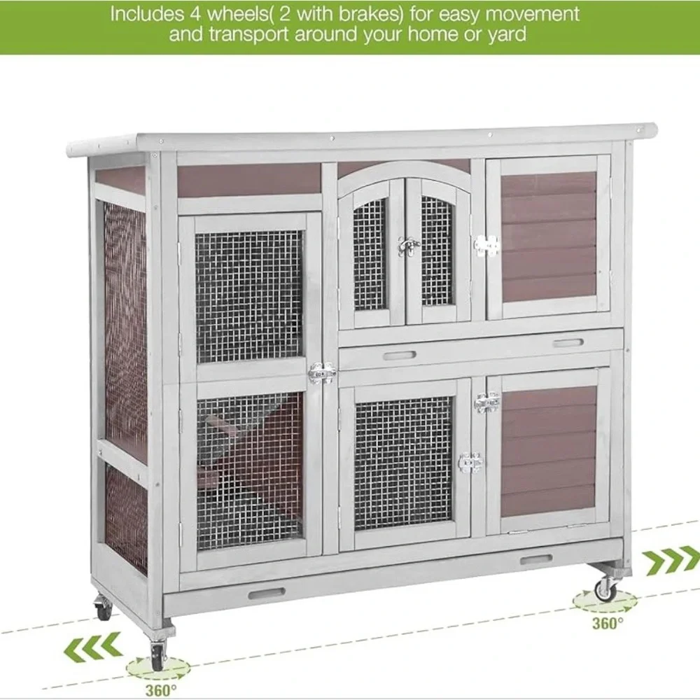 White and Brown Small Pet Hutch